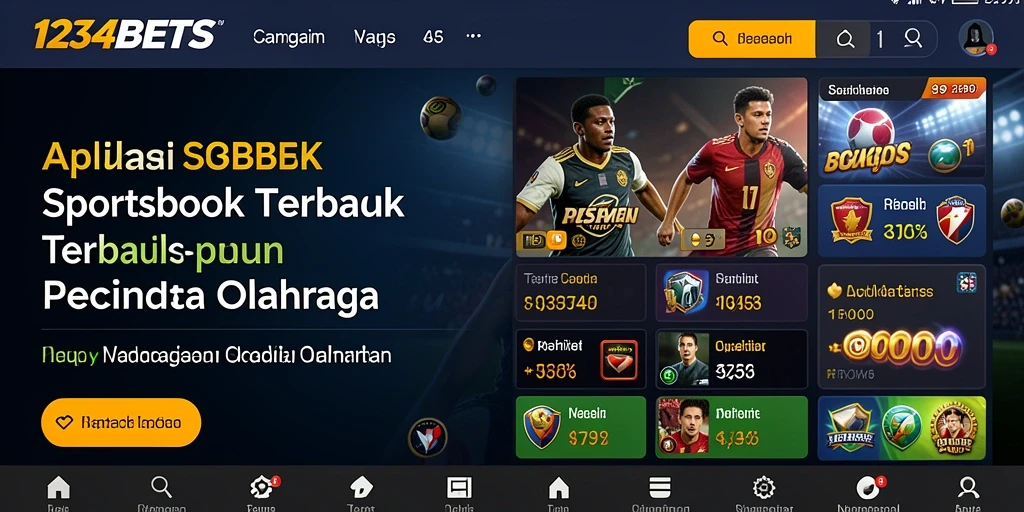Tampilan antarmuka intuitif 1234BETS untuk taruhan olahraga.