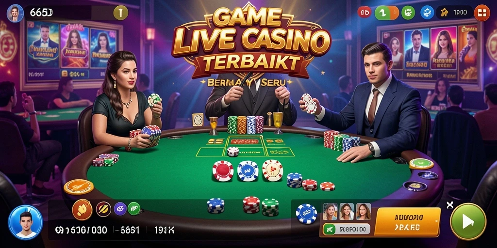 Tampilan gameplay Live Casino 66D dengan dealer profesional dan interaksi menarik.