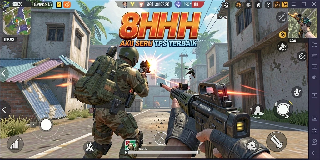Screenshot gameplay menampilkan aksi mendebarkan dalam TPS.