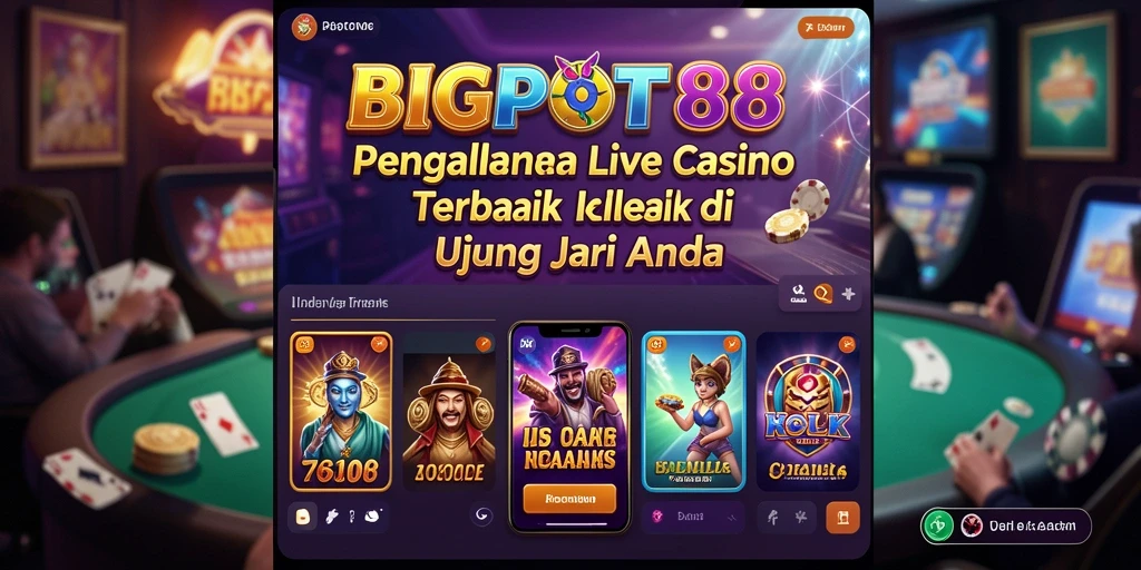 Screenshot BIGPOT88 menampilkan suasana permainan Live Casino yang seru.