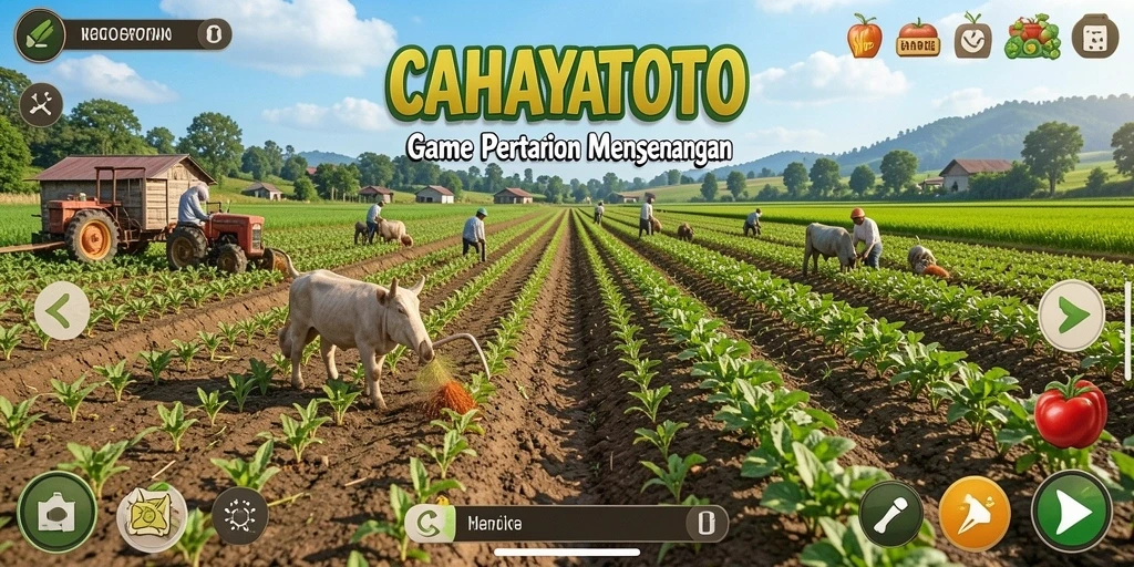 Screenshot menampilkan pemain bercocok tanam dalam CAHAYATOTO.