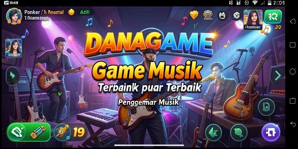 Tampilan gameplay seru dari DANAGAME dengan berbagai tantangan musik.
