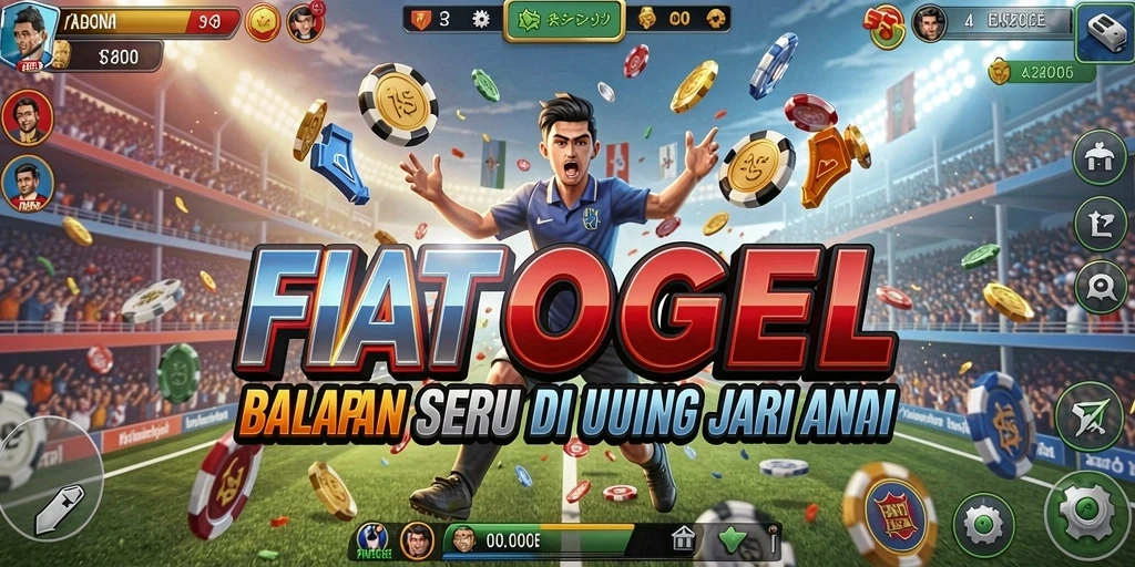 Tampilan seru gameplay Racing FIATOGEL dengan mobil kustomisasi.