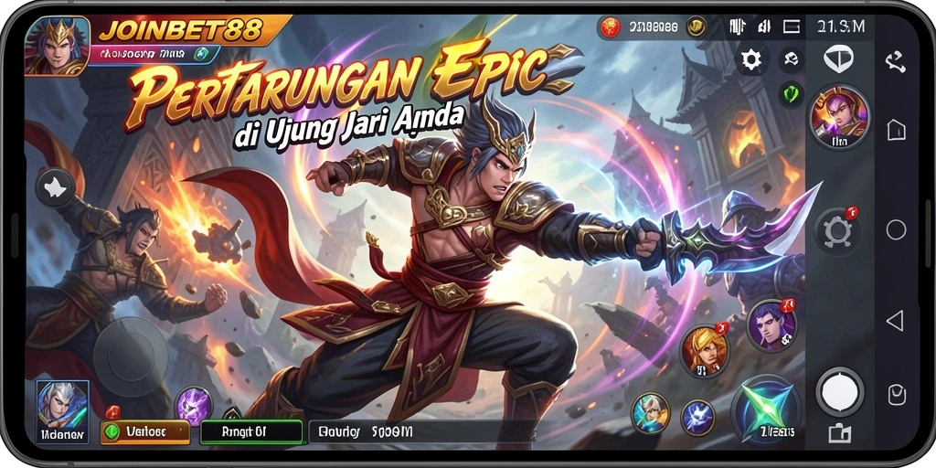 Tampilan gameplay seru dalam pertarungan Fighting yang intens.