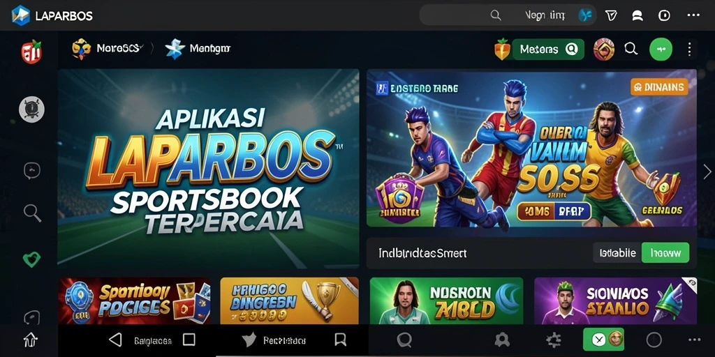 Screenshot utama LAPARBOS saat gameplay taruhan olahraga.