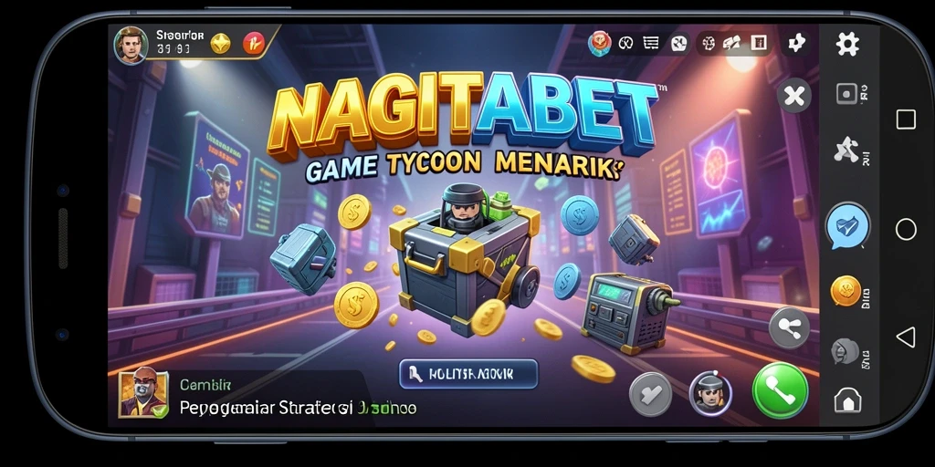 Tangkapan layar NAGITABET menampilkan pengelolaan bisnis dengan grafis menarik.