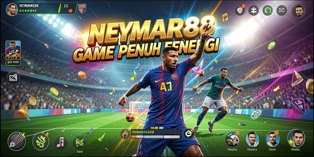 Tampilan gameplay <strong>NEYMAR88</strong> yang dinamis dengan iringan musik yang seru.