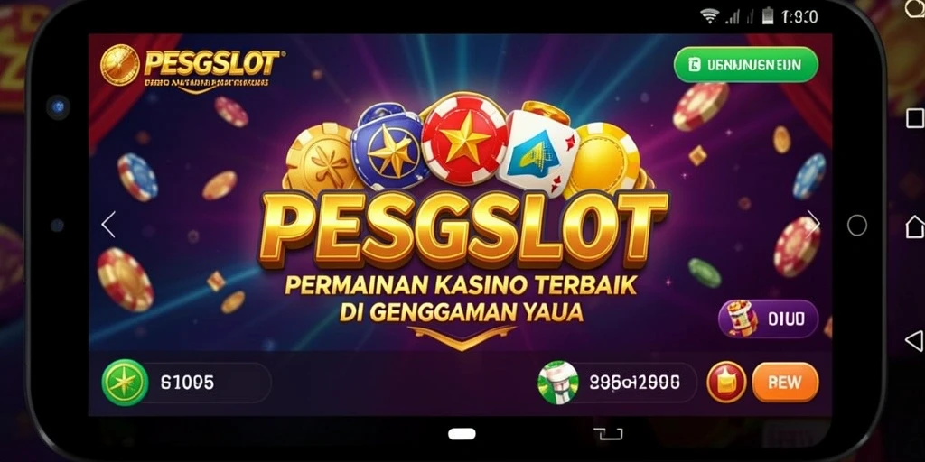 Tampilan gameplay menarik PESGSLOT dengan tema kasino yang kaya.