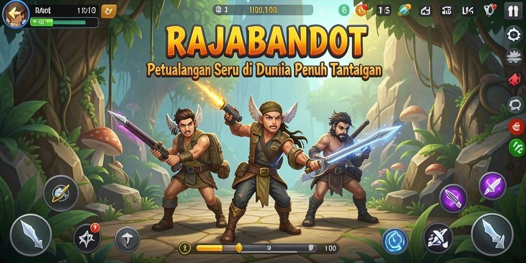 Screenshot gameplay RAJABANDOT menampilkan petualangan yang mendebarkan.