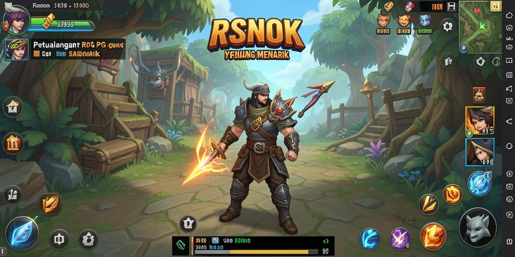 Screenshot utama RSNOK menampilkan aksi luar biasa dalam pertarungan RPG.