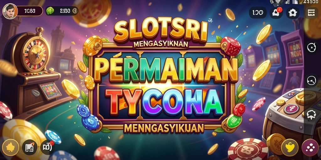Screenshot utama SLOTSRI menunjukkan gameplay Tycoon kasino yang menarik.
