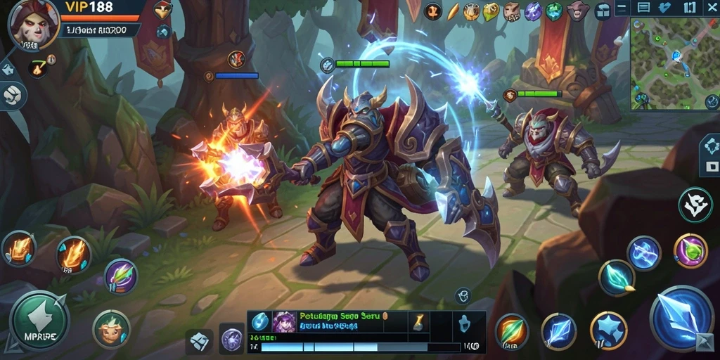 Tangkapan layar utama gameplay VIP188 yang menampilkan pertarungan seru di dunia MMORPG.