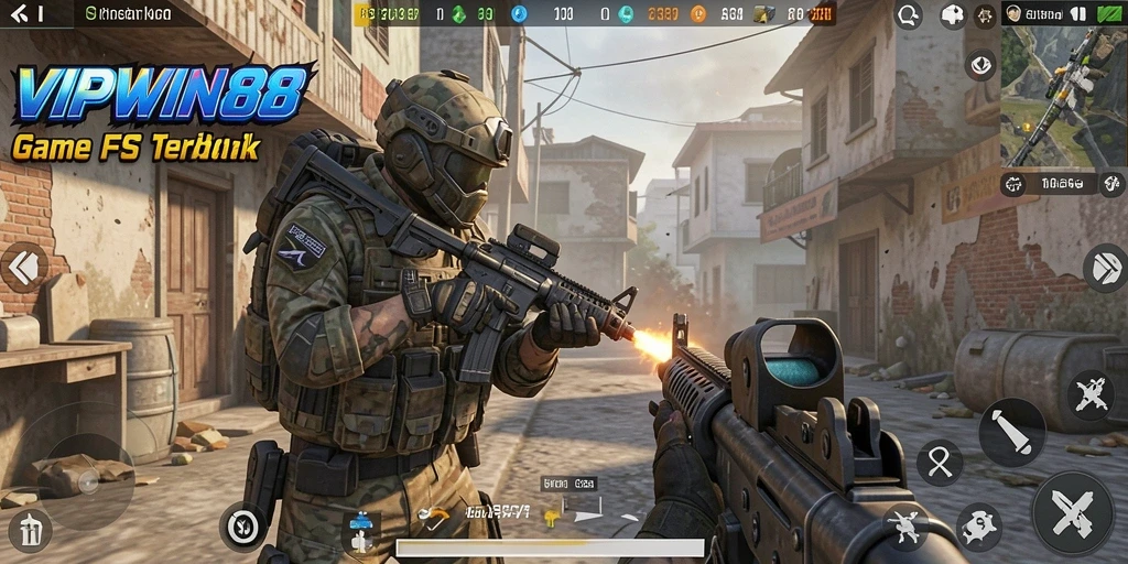 Tampilan gameplay menarik dari VIPWIN88 dalam pertempuran FPS.